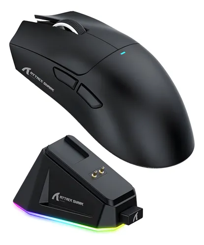 Mouse Gamer X11 Attack Shark Tri Mode 22000dpi Paw3311 Dock Cor Preto