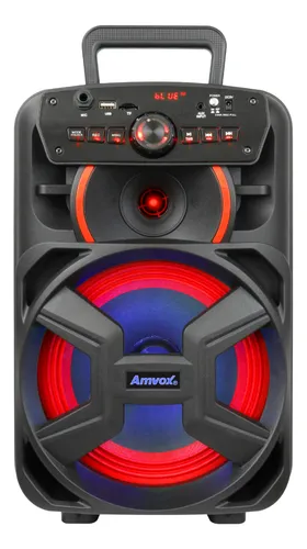 Caixa de Som Amplificada Amvox Aca 221 Bluetooth Woofer 8" Bivolt