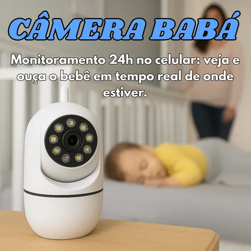 Kit 4 Babá Eletrônica Wifi Segurança Vigilância Quarto Bebê Usb Branco