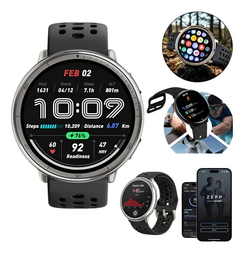 Relógio inteligente Bluetooth Amazfit Active 2 Amoled Redondo 1.32'' com 160 Modos esportivos Cor Preto