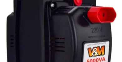 Auto transformador Fiolux 5000VA bivolt tripolar para conversão de 127V para 220V e 220V para 127V, ideal para ar-condicionado, geladeira e eletrodomésticos
