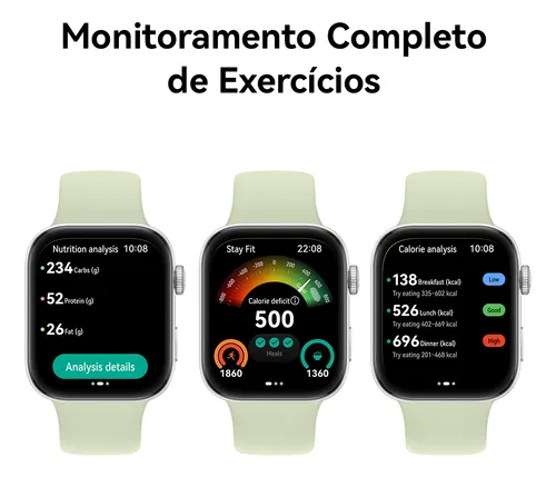 Smartwatch Huawei Watch Fit 3 com tela AMOLED grande e design moderno