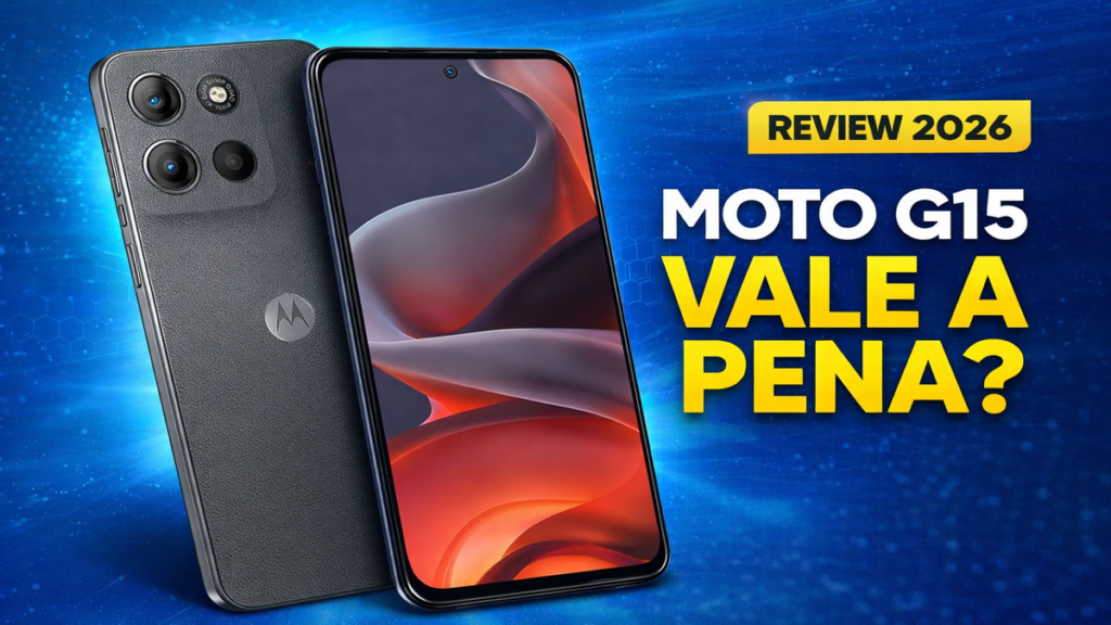 Motorola Moto G15 256GB grafite com câmera de 50MP, bateria de 5200 mAh e tela FHD+ de 6,7 polegadas