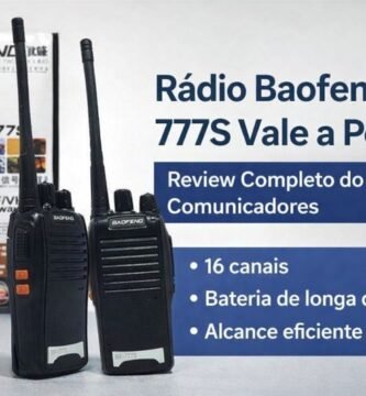 Rádio Baofeng 777S kit com 2 comunicadores de 16 canais na cor preta
