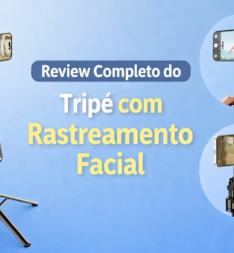 Tripé com rastreamento facial para smartphones.