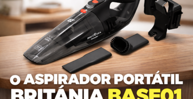 aspirador portátil Britânia BASE01 sem fio com acessórios para limpeza de carro e casa